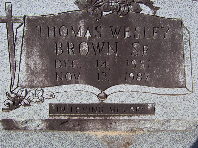 Headstone for Brown Sr., Thomas Wesley